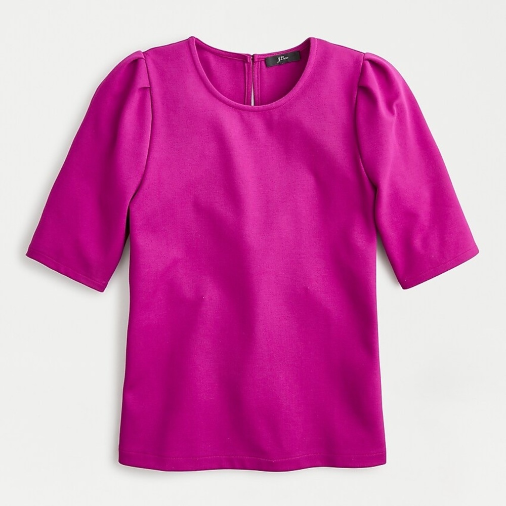 J.Crew Puff-sleeve ponte top
